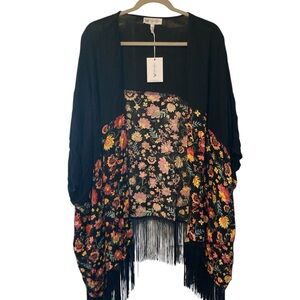 Jessica Simpson NEW tasseled floral L/XL kimono